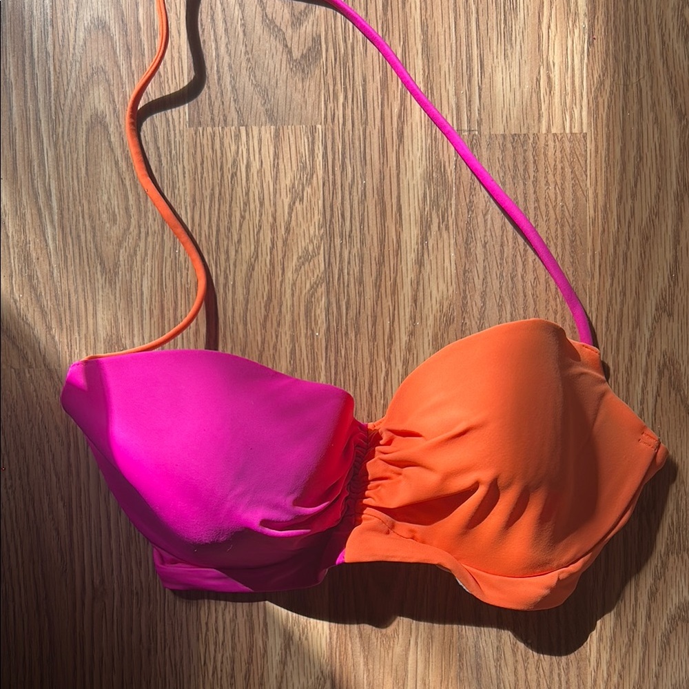 Vibrant Pink and Orange Bikini Top Victorias Secret 34C